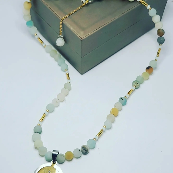 Amazonite Necklace 6 mm - Picture 5 of 5